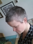 A less arty, greyer photo of two months of hair growth